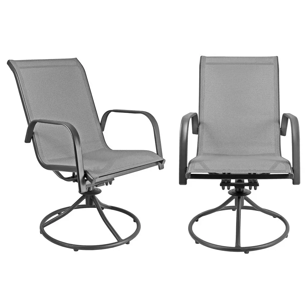 

Swivel Outdoor Rocker Chairs with 360 Swivel amp Rocking Motion, WeatherResistant Fabric amp PowderCoated Steel Frame, Grey Set