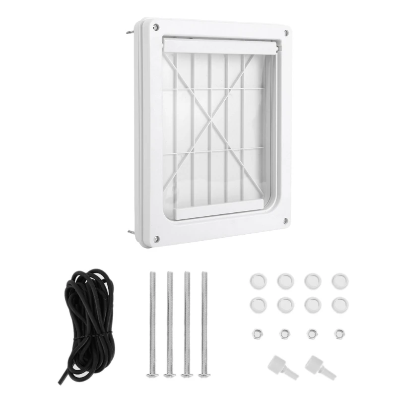 

Pet Door New Safe Lockable Screen Outdoor Dogs Cats Window Gate Wall Enter Freely Fashion Pretty Garden Easily Install