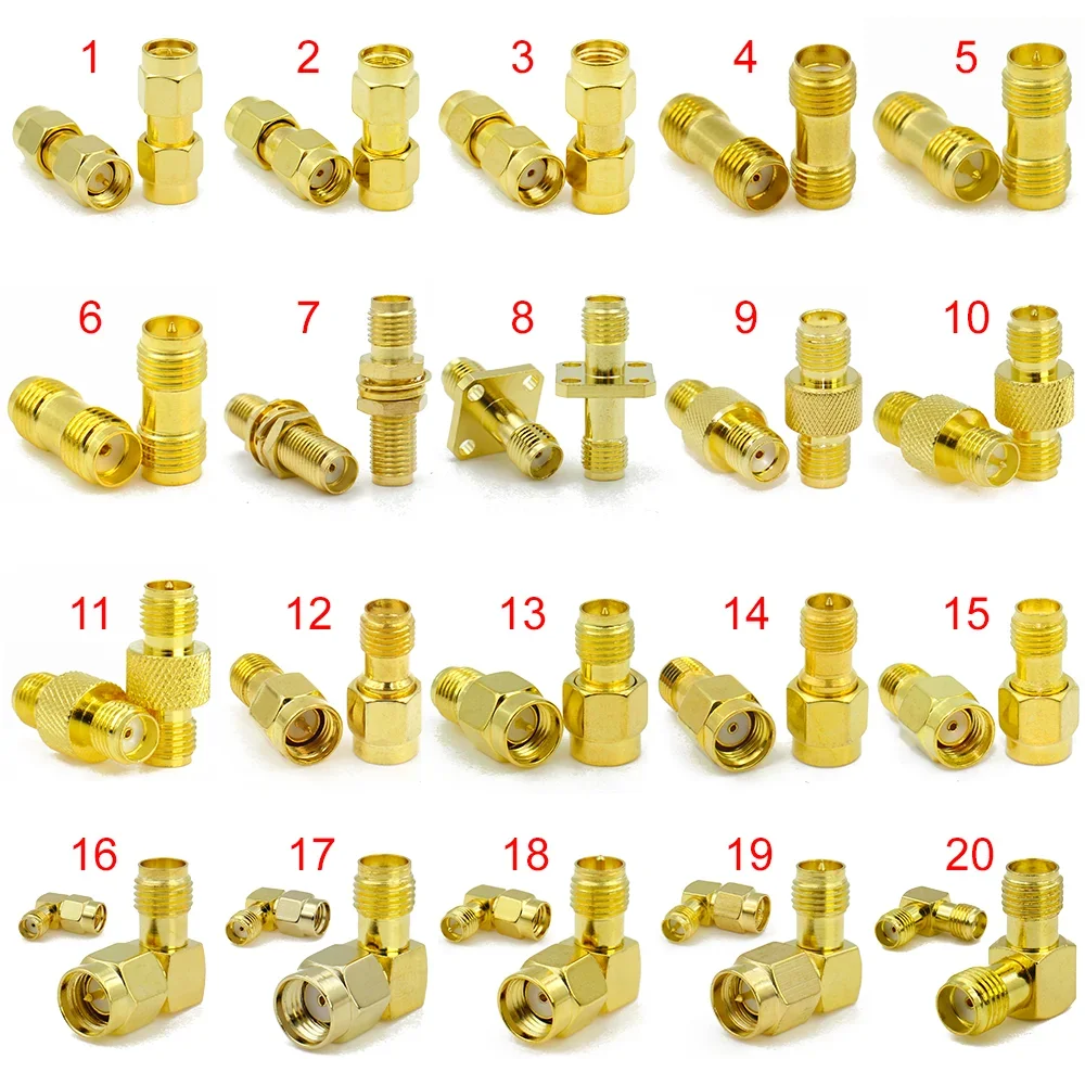 Connettore adattatore da SMA a SMA/ RP-SMA a SMA / RPSMA spina maschio e Jack femmina connettore coassiale RF dritto scorrevole per Antenna WIFI