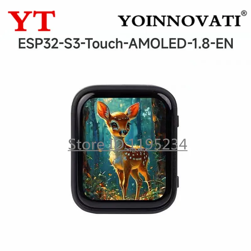 

ESP32-S3 Development Board 1.8 Inch AMOLED Display Touch Screen QMI8658/MIC/Audio LVGL AI Voice Programmable Watch