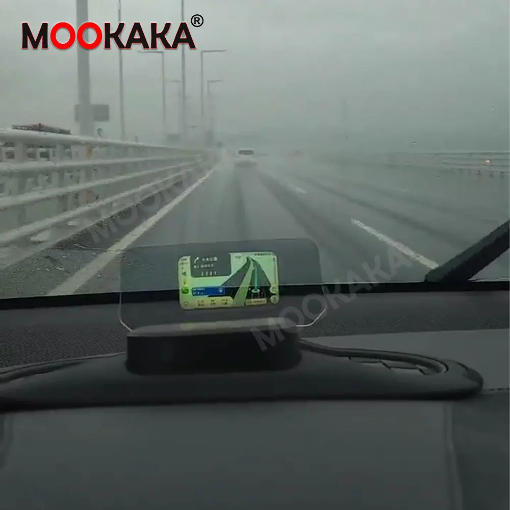 Universal Car Head Up Display HUD Wireless CarPlay Multimedia Player Mirror GPS Navigation Dashboard Projector Fit All Vehicles