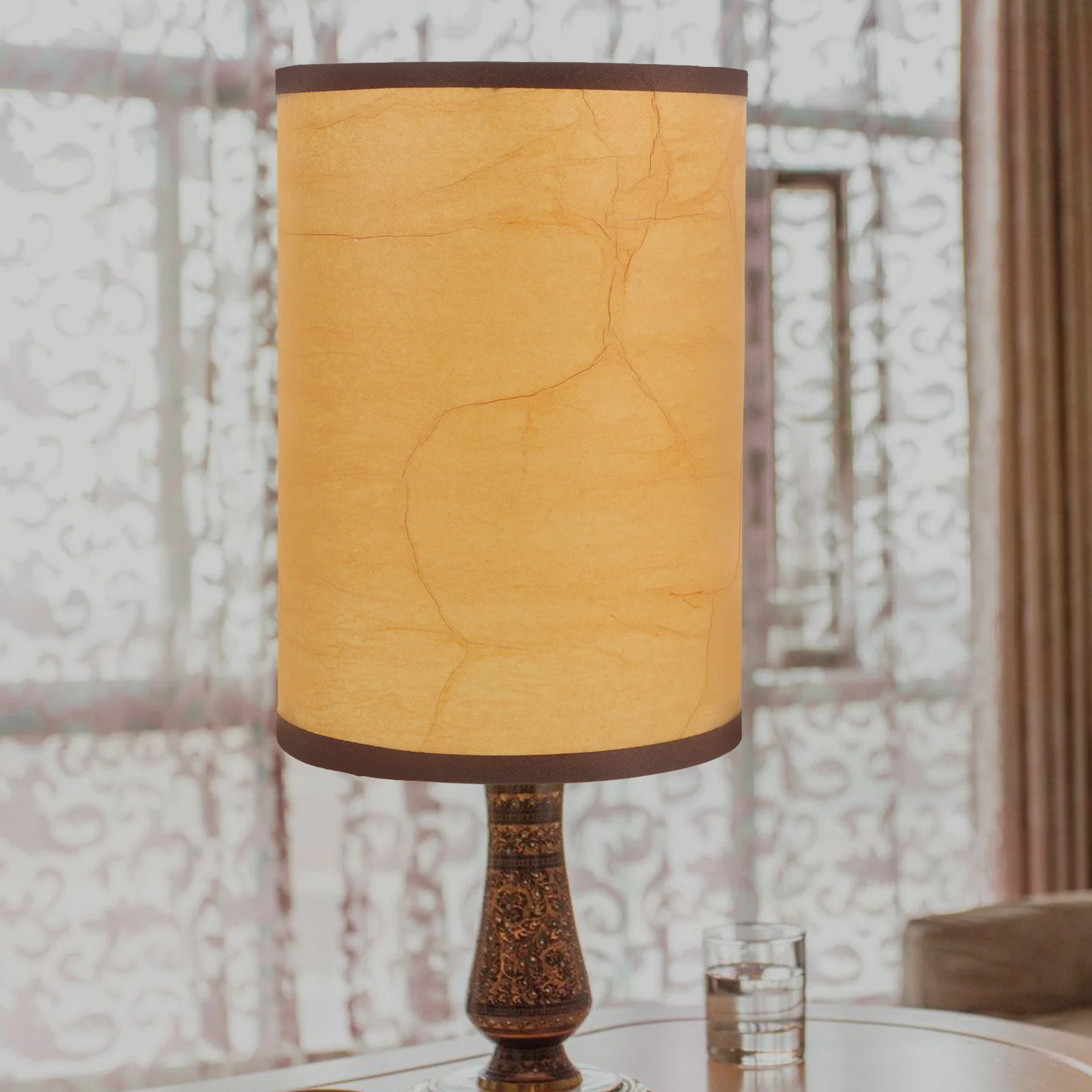 

Fabric Lampshade Cylinder Desk Bedside Cloth Light Cover for Table Bedroom Living Room Thick Diffuse Minimize Glare Easy