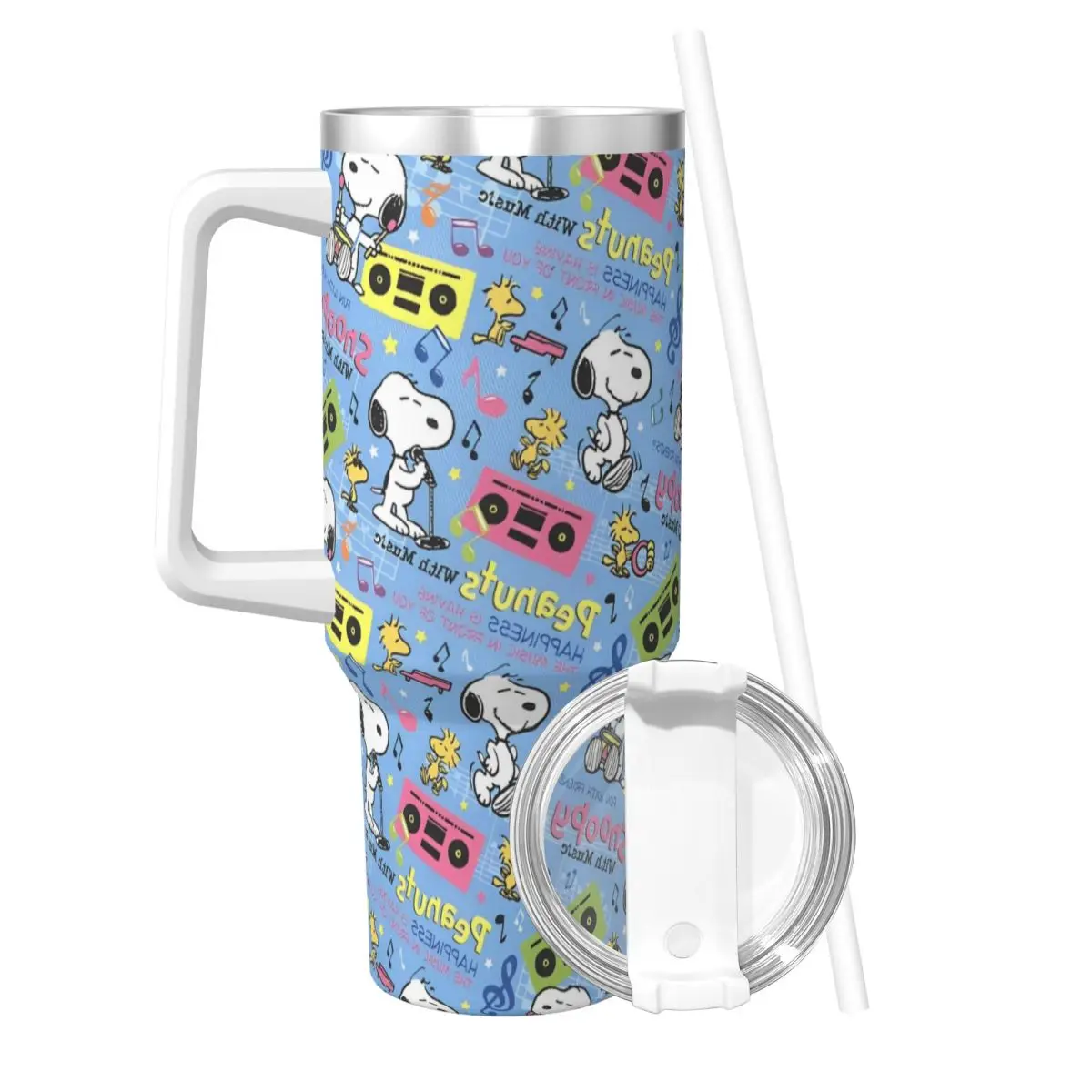 Snoopy Tumbler Cold Drink Water Bottle Heat Preservation Stainless Steel Thermal Mug Printed Travel Mugs Cup