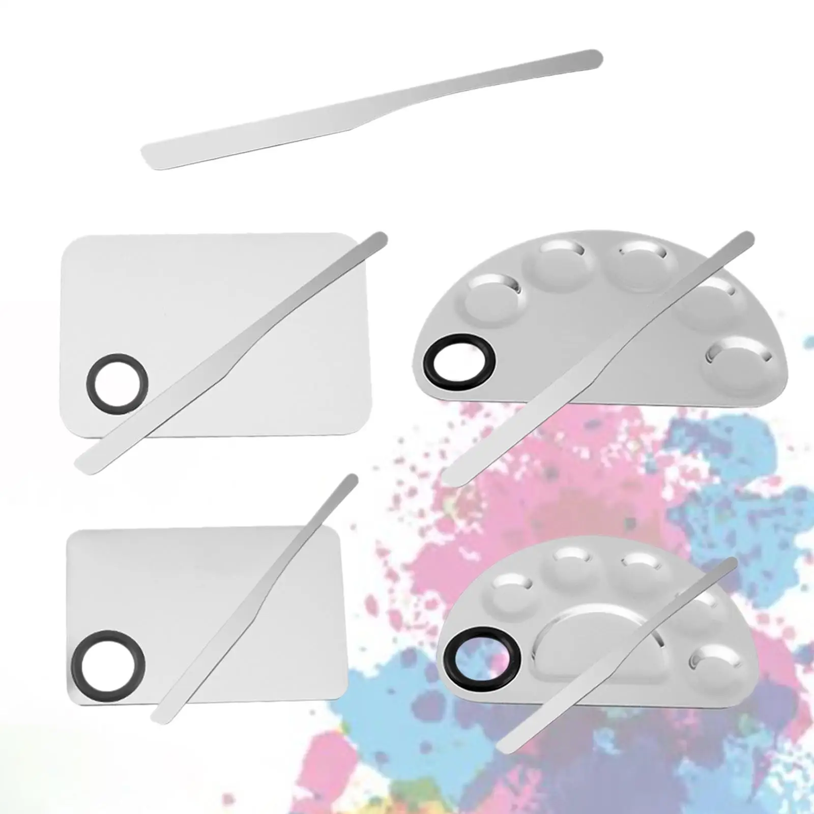 Paleta de mezcla de maquillaje reutilizable, paleta de mezcla cosmética multiusos para crema, salón de belleza, base líquida para pestañas