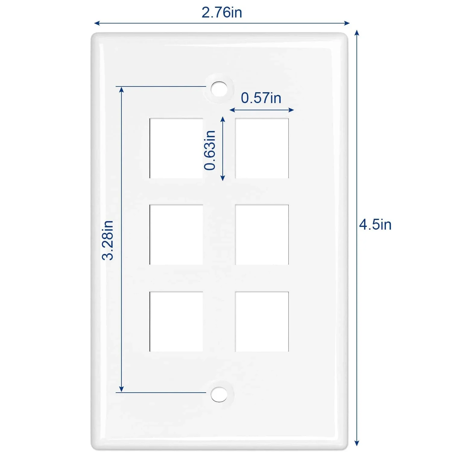 ZoeRax Keystone Jack Wall Plate USA Faceplate, Low Profile Ethernet WallPlate Single Gang FacePlates for Keystone Coupler - 1PCS