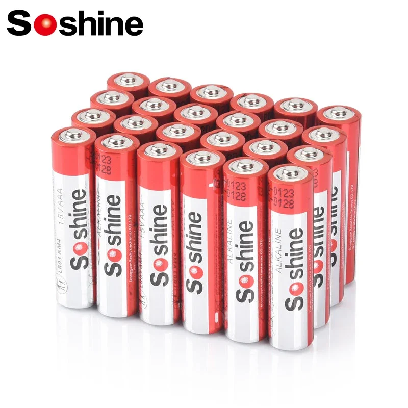 Soshine 1.5V AAA Disposable Alkaline Batteries 24PCS AAa Primary Dry Batteries for LED Light Toy Camera Flash Shaver CD Player