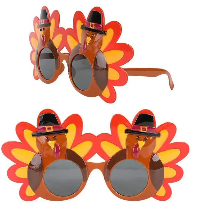 3 stks Thanksgiving Turkije Kostuum Set Turkije Trot Kostuums Accessoires Met Sokken Hoeden Bril Meisje Vrouwen Mannen Halloween Cosplay