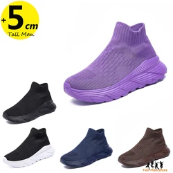 Man Sneakers Loafers Men Elevator Shoes Height Mesh Fashion Sports Plus Size 35-46
