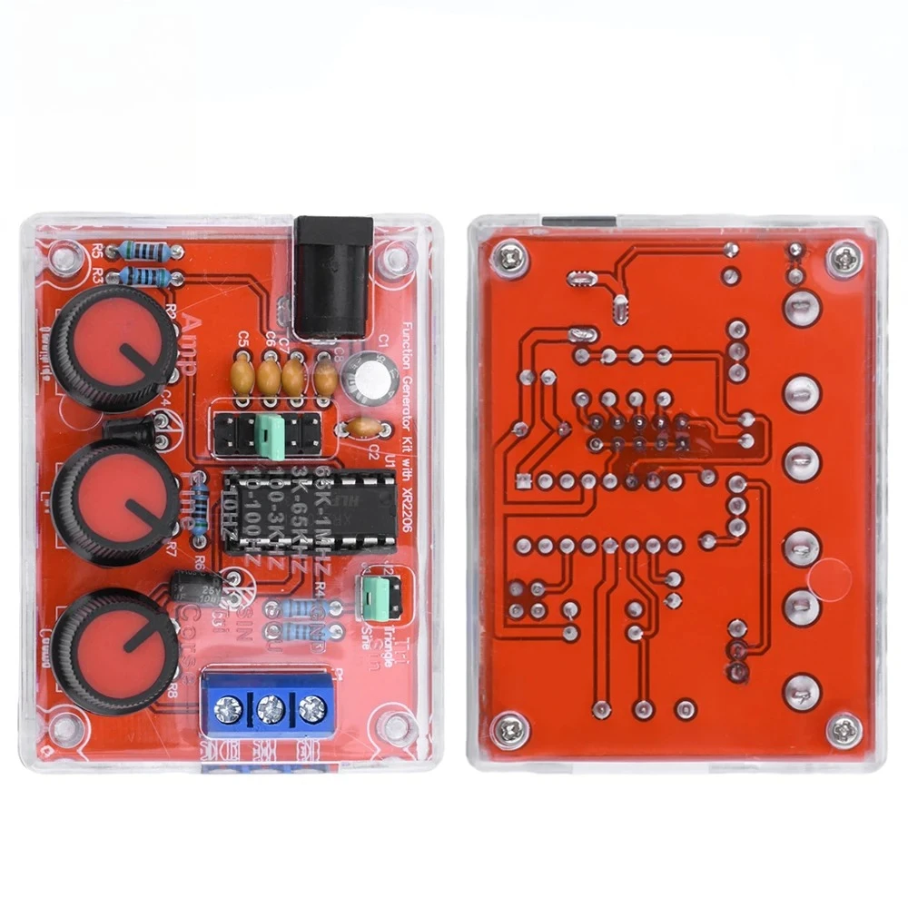 

DIY Kit Синусоидальный треугольник Мощные волны Выход 1 Гц 1 МГц Диапазон частот Регулируемые генераторы частоты XR2206 Генератор сигналов