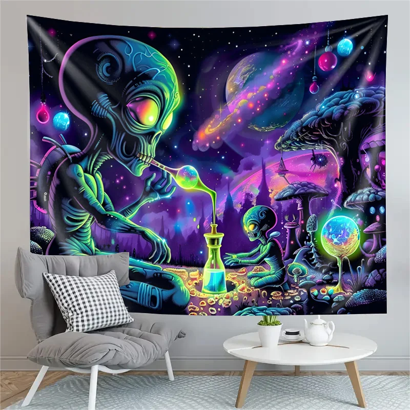 VIKAMA Cosmic Alien Art Tapestry Artistic Home Decor Suitable For Bedrooms, Offices And Living Rooms Home Furnishings