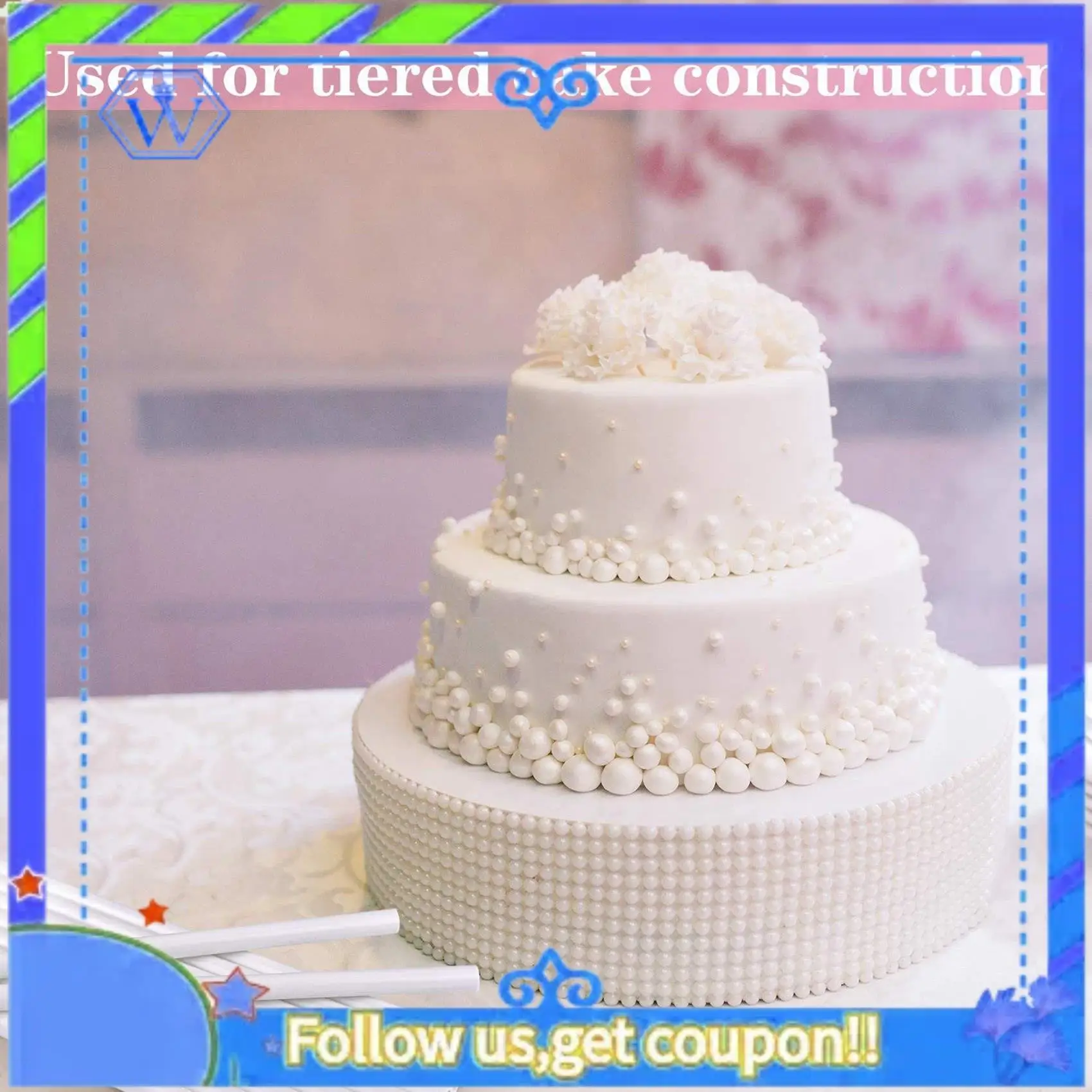 

A55P-200 Pieces Plastic White Cake Dowel Rods For Tiered Cake Construction And Stacking (0.4 Inch Diameter 9.5 Inch Length)