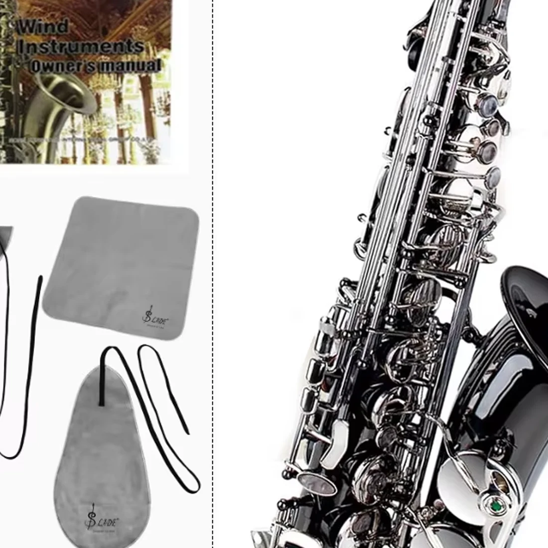 

SLADE Black Nickel Plating Alto Saxophone Beginner Set for Adult Student Sax Eb Professional Brass Saxophone with Woodwind Parts