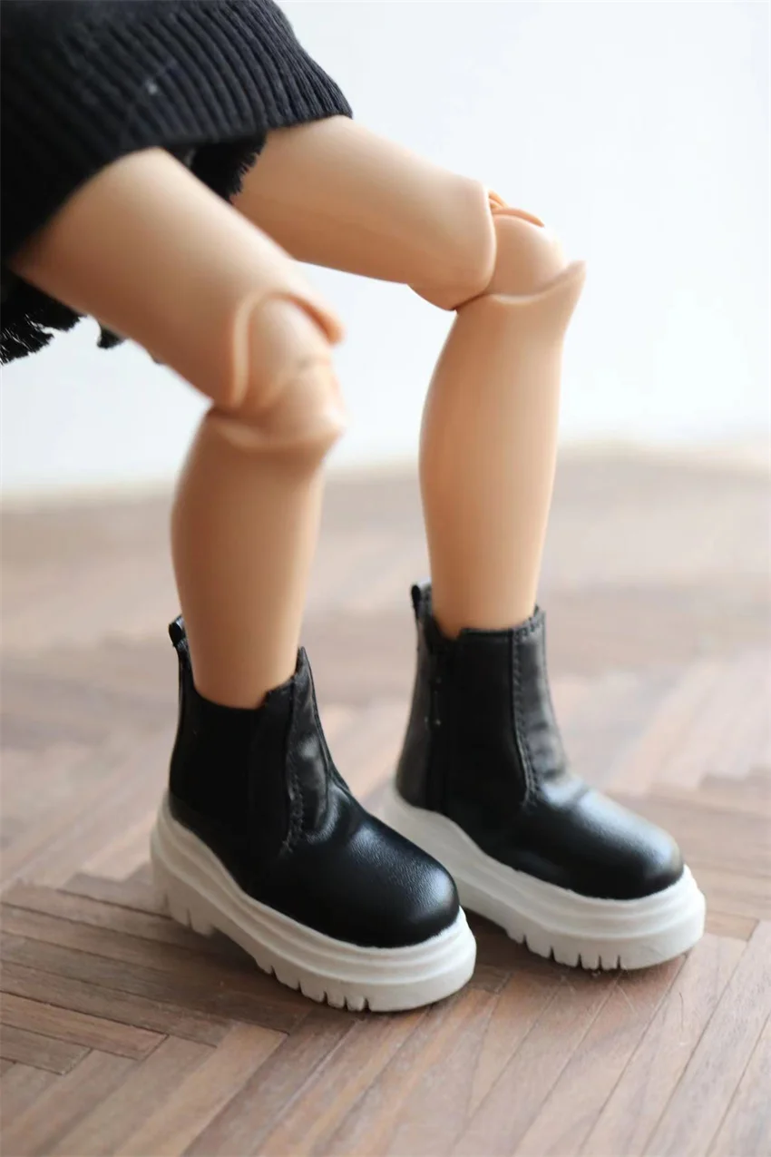 MSD 1/4 68cm Round Toe Thick Soft-soled Leather Ankle Boots Spot Inventory Black Unisex Toys Gift BJD Shoes BJD Doll Accessories