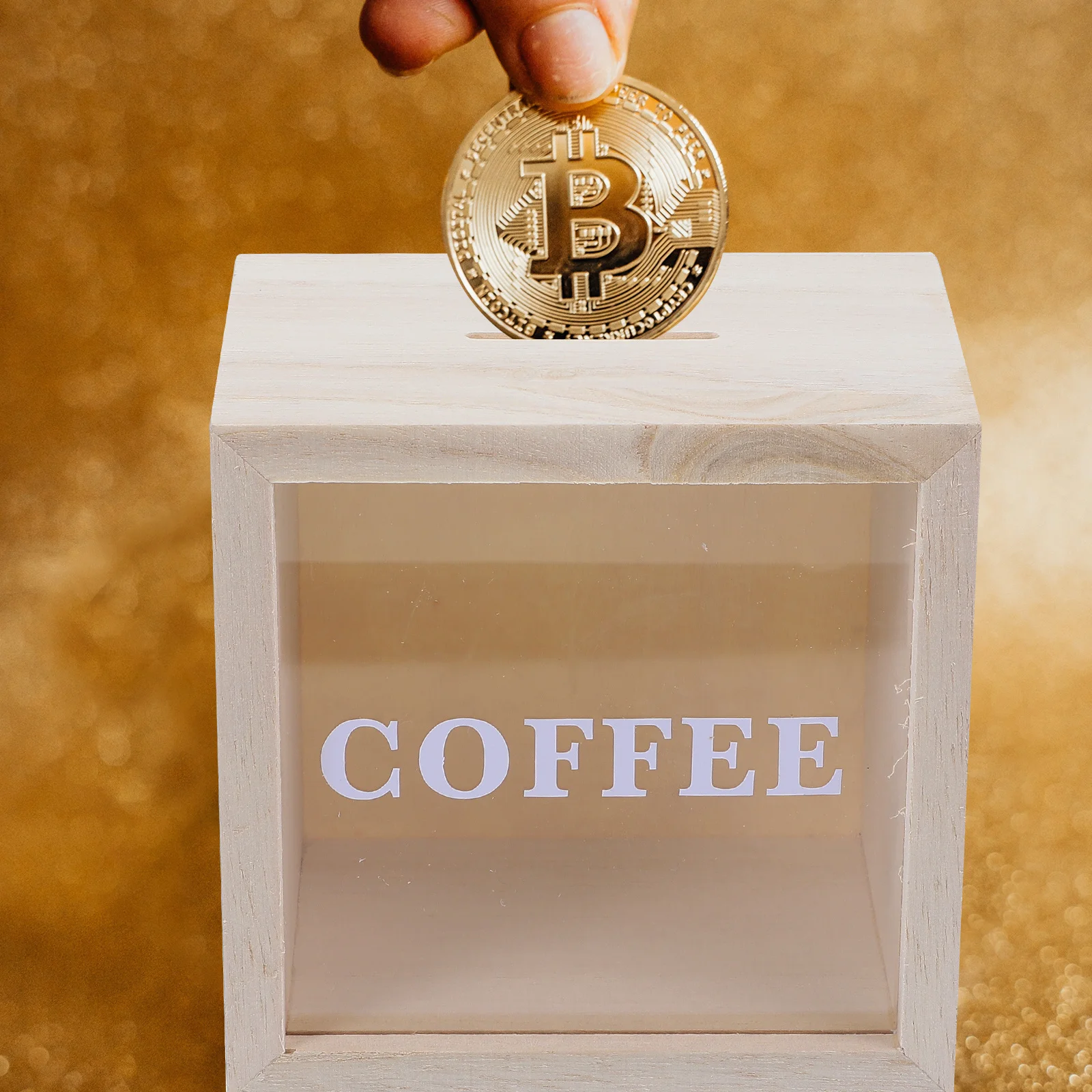 

Wooden Piggy Bank Savings Jar Clear Design Tip Box Family Friends Gift Durable Smooth Textured Piggy Bank Savings Box