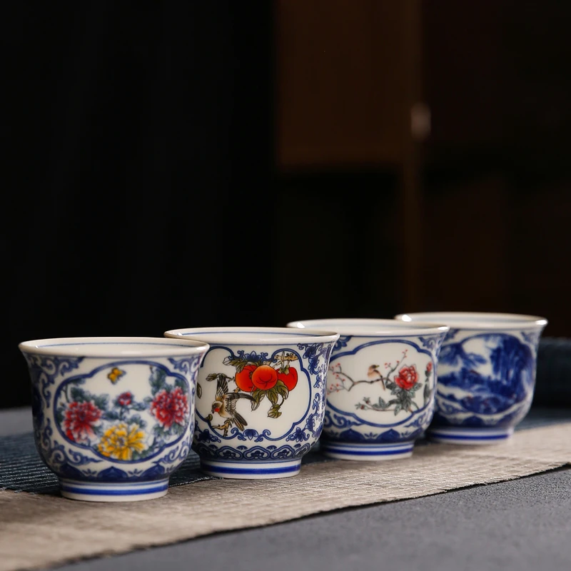 Large Two-Ounce Ceramic Wine Cup Traditional Chinese Style Rice Wine Yellow Wine Small Bowl Handmade Craftsmanship Home Use
