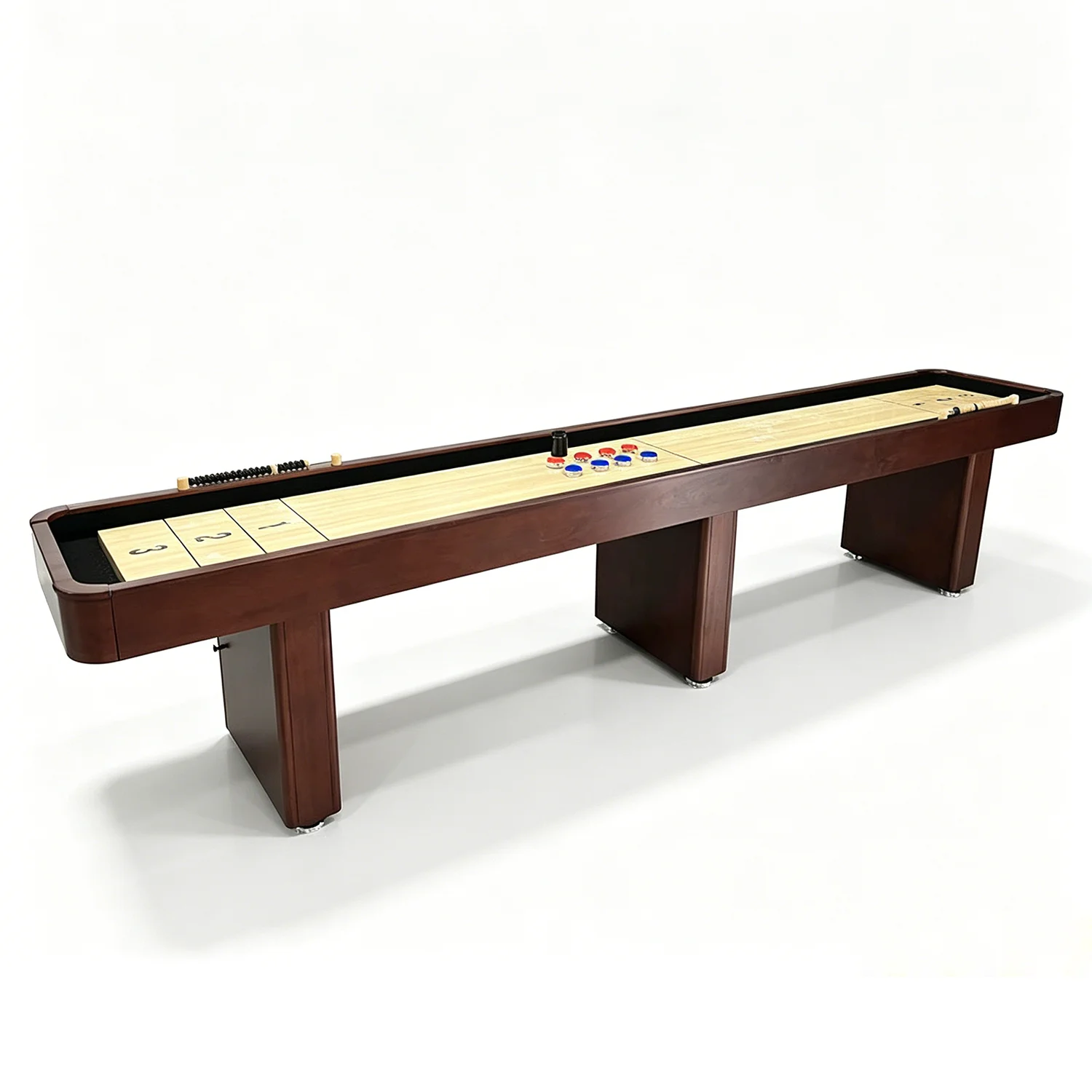 2026 12FT Tournament Solid Wood  Shuffleboard Table High End Indoor Entertainment Shuffleboard Table with Accessoriespromote sal