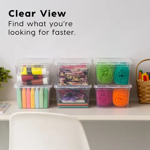 5 क्वार्ट प्लास्टिक स्टोरेज डिब्बे ढक्कन के साथ स्टैकेबल कंटेनर 20 पैक टिकाऊ टोट्स होम ऑफिस गैराज ऑर्गनाइजेशन 6 best sales जियोकैचिंग कंटेनर - №4