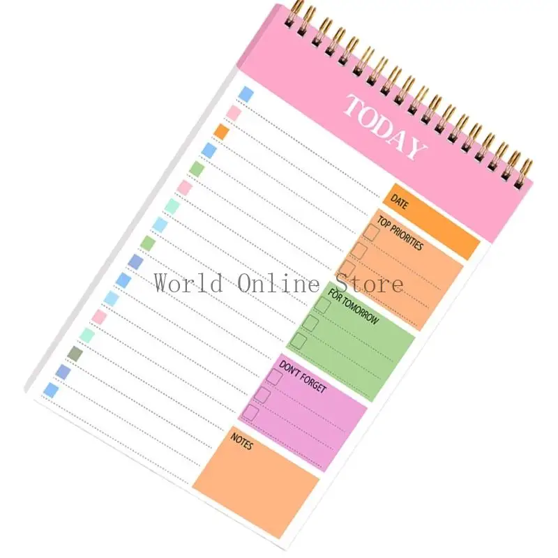 Twin Wire Binding Planer Notebook 104 Seiten 5.5x8.66inch Portable Journal Daily Planer Schreiben Notizbilder für die Planung