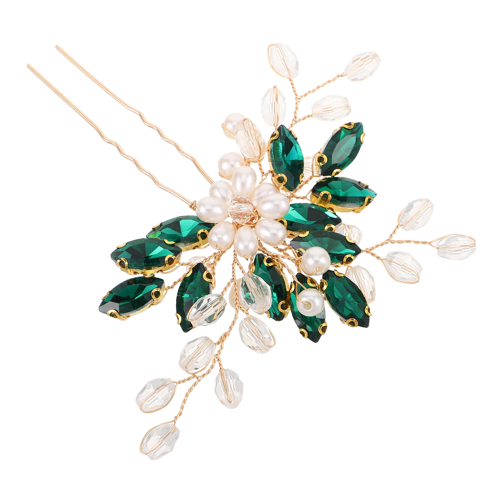 

Green Wedding Hairpin Bridesmaid Clips Resin Accessories Elegant Bride Hair Ornaments Longlasting Shine Comfortable Wear Unique