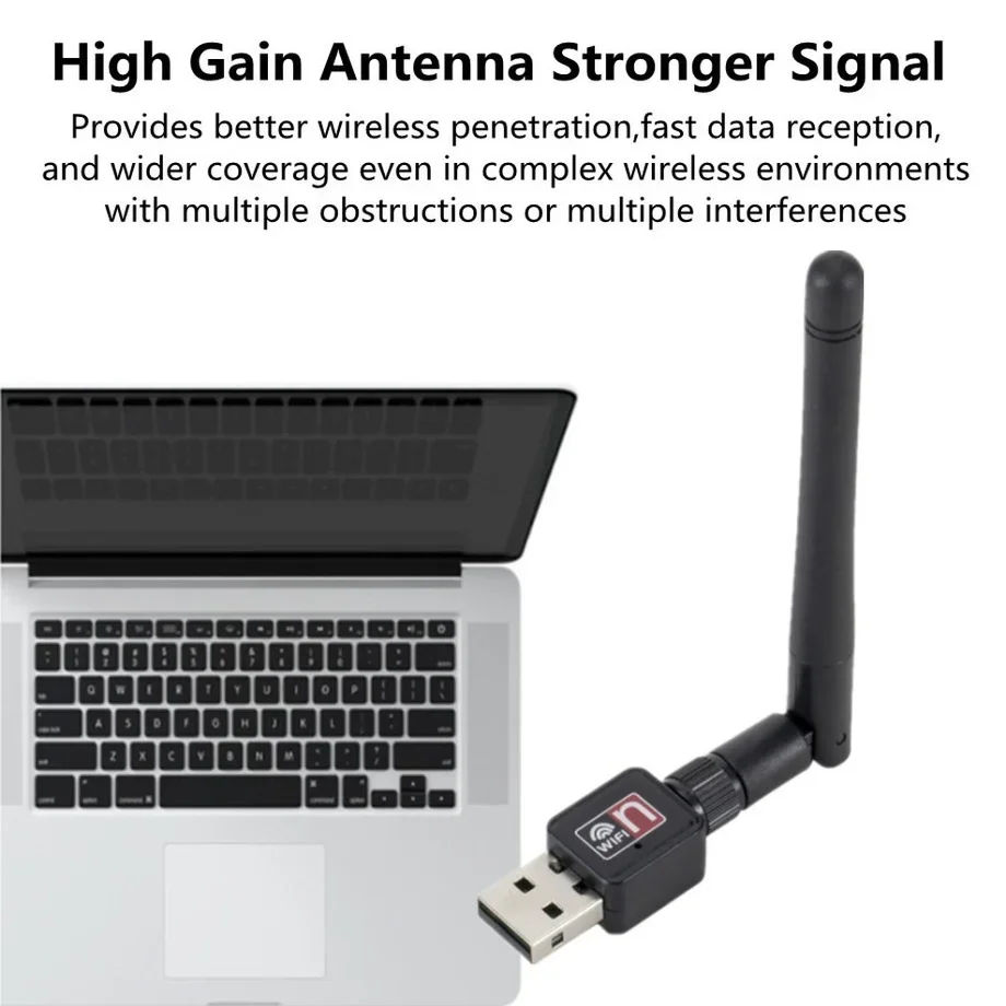 Беспроводная сетевая карта Mini WiFi USB 2.0 150M 802.11 b/g/n Карта адаптера локальной сети 150 Мбит/с 2 дБи WiFi-ключ для портативных ПК USB Ethernet