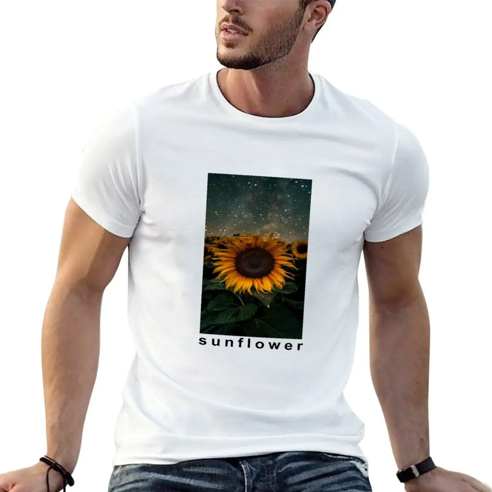 Sunflower lover mask T-Shirt shirts graphic cute tops korean fashion mens graphic t-shirts funny