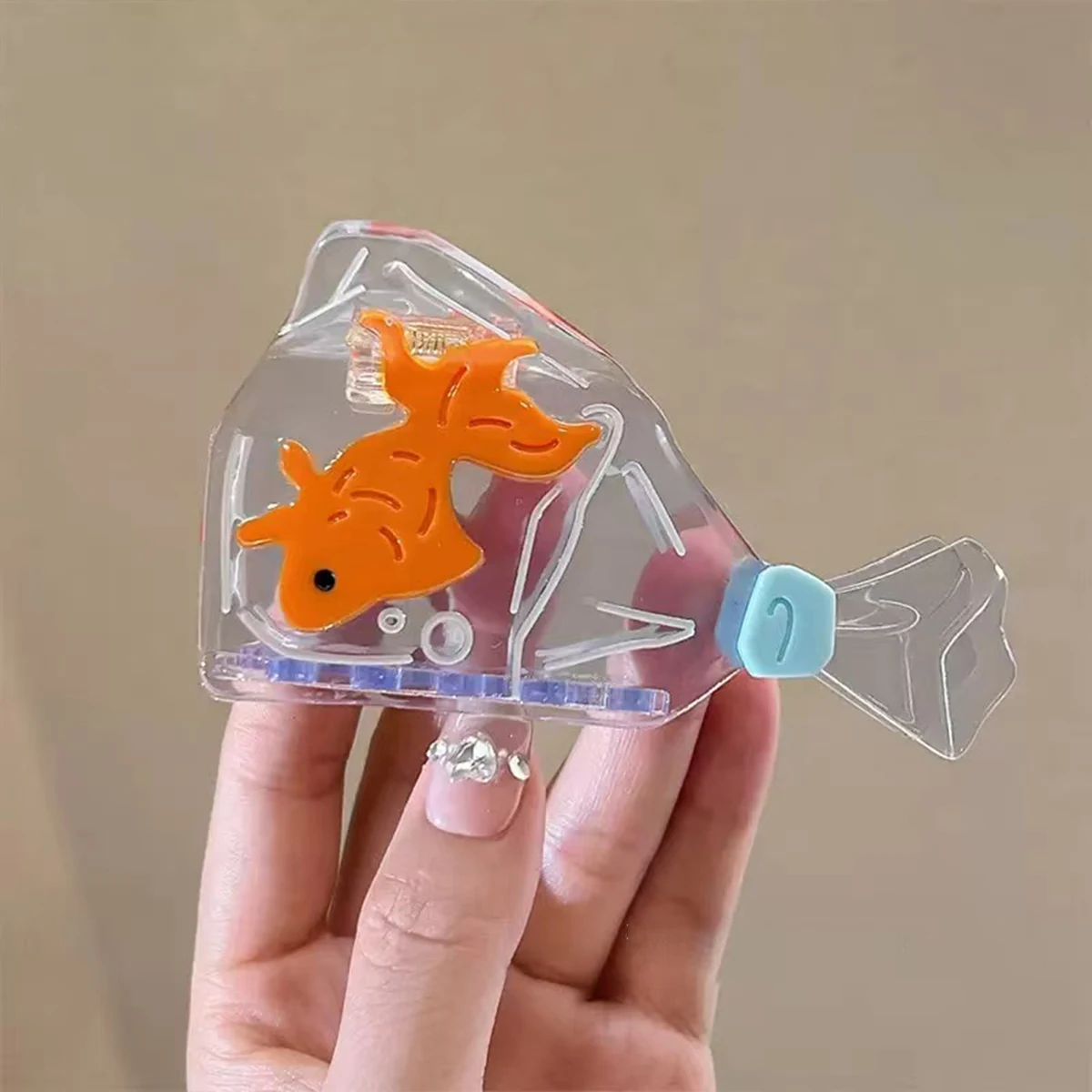 1 Stück Sommer Neue Kreative Persönliche Kleine Goldfisch-Acetat-Haarspange Taschen-Design Haarklammer für Pferdeschwanz Haaraccessoire – Detail 4