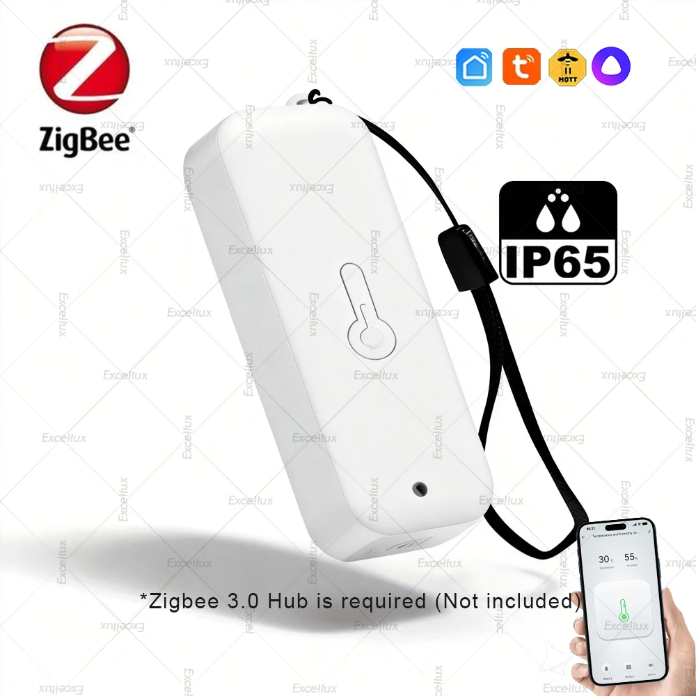 Smart Zigbee Temperature Humidity Sensor IP65 Home Outdoor Hygrometer Thermometer App Remote Monitor Need Gateway Support Z2MQTT