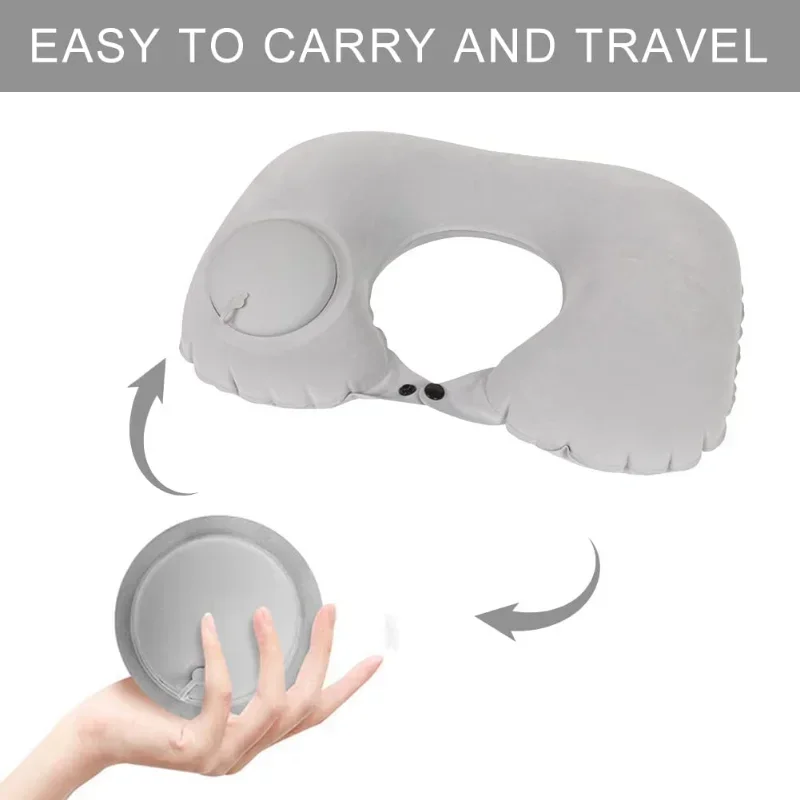 1PC Travel Pillows Airplanes Inflatable Super Light Portable Neck Pillow U-Shape Automatic Inflatable Cervical Vertebr Pillow