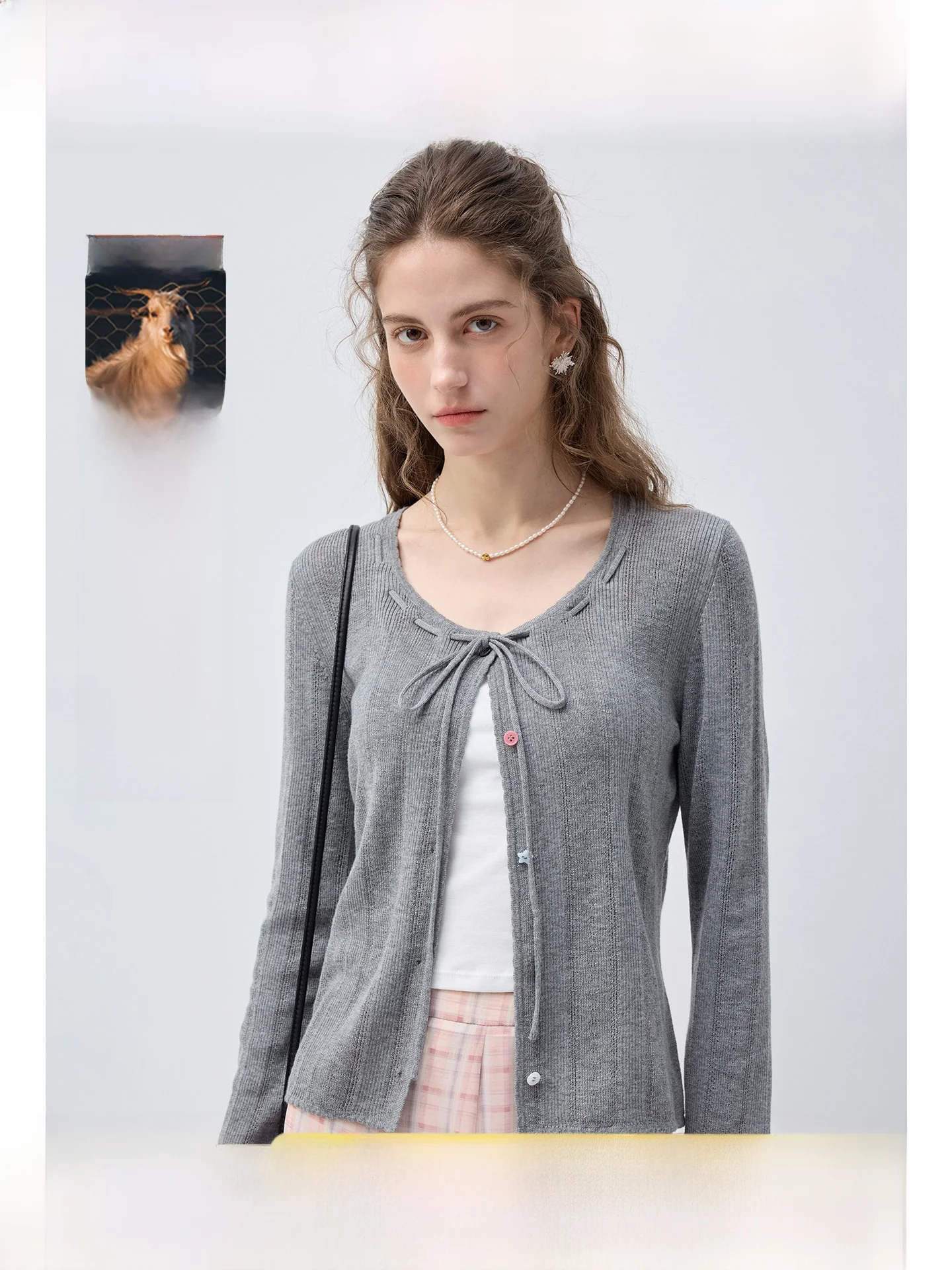 

Rui plus Size Women's Wool Knitwear Shoulder-Length Slimming Long Sleeve New Autumn Elegance for Slightly Plump Mm Top