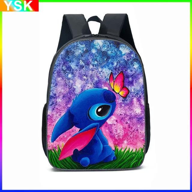 MINISO Disney Stitch podstawowy i gimnazjum tornistry dla uczniów chłopcy torba na Lunch dziewczyny Anime kreskówka tornister Mochila