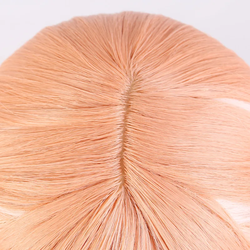 原神 Xiangfei オレンジとピンクがかった白のグラデーションハイライト付きミディアムレングスコスプレウィッグ高温耐性シルク