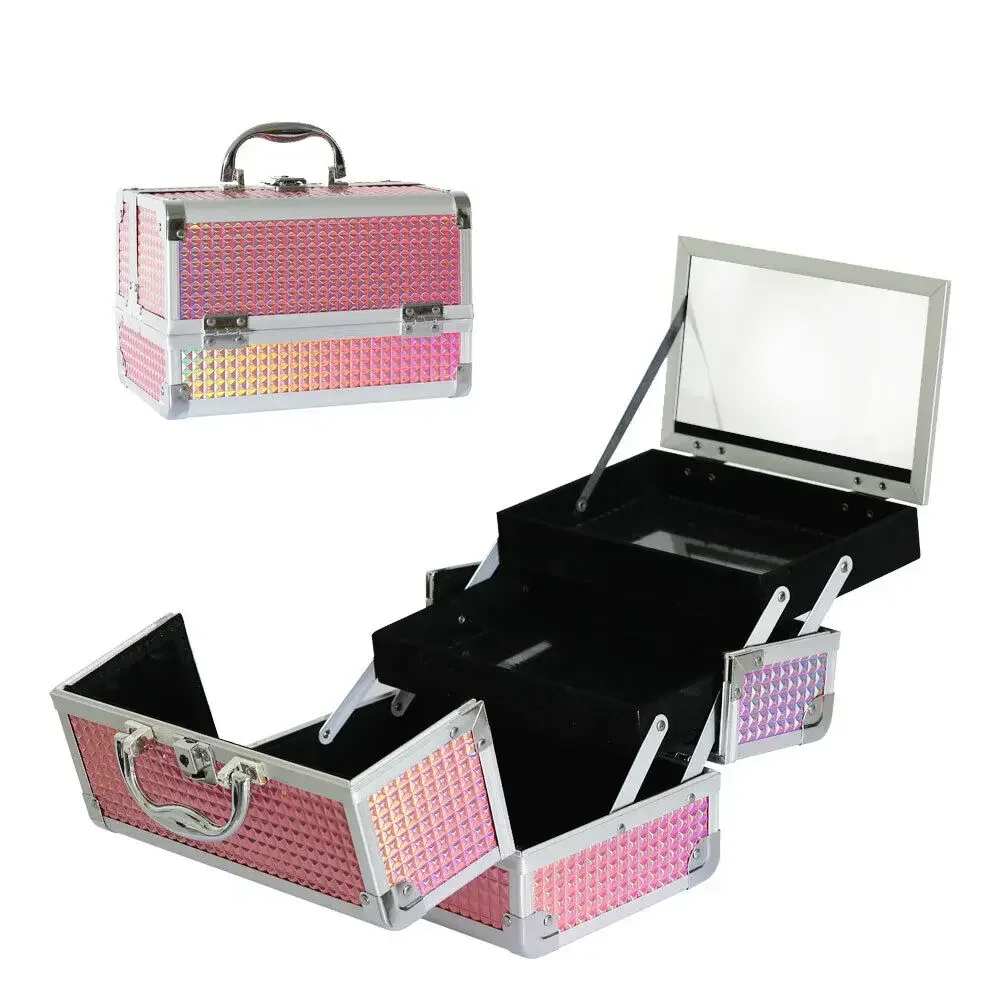 

SAT2 Trousse de maquillage grande capacité, mallette de rangement portable