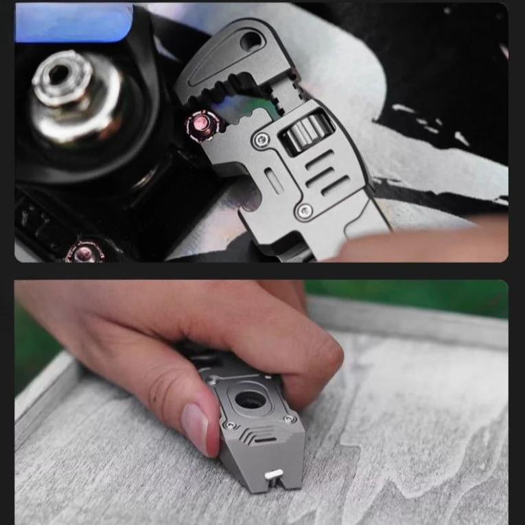 

Titanium Alloy EDC Wrench Crowbar TC04 Multi-functional Hand Tool Screwdriver Ratchet Bottle Opener Outdoor Camping Small Tool