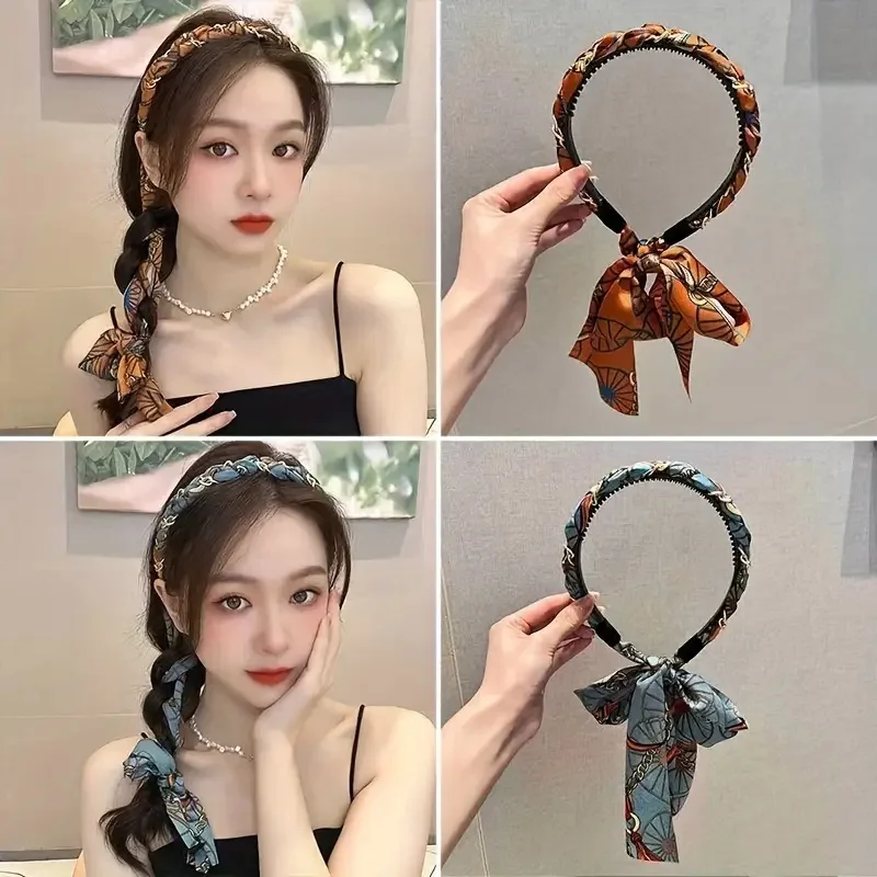 3 Stück Vintage-inspirierte Kette und Band-Stirnbänder für Damen, elegante Haar-Accessoires, perfekt für Zöpfe und Hochsteckfrisuren, stilvolle Haardekoration – Detail 2