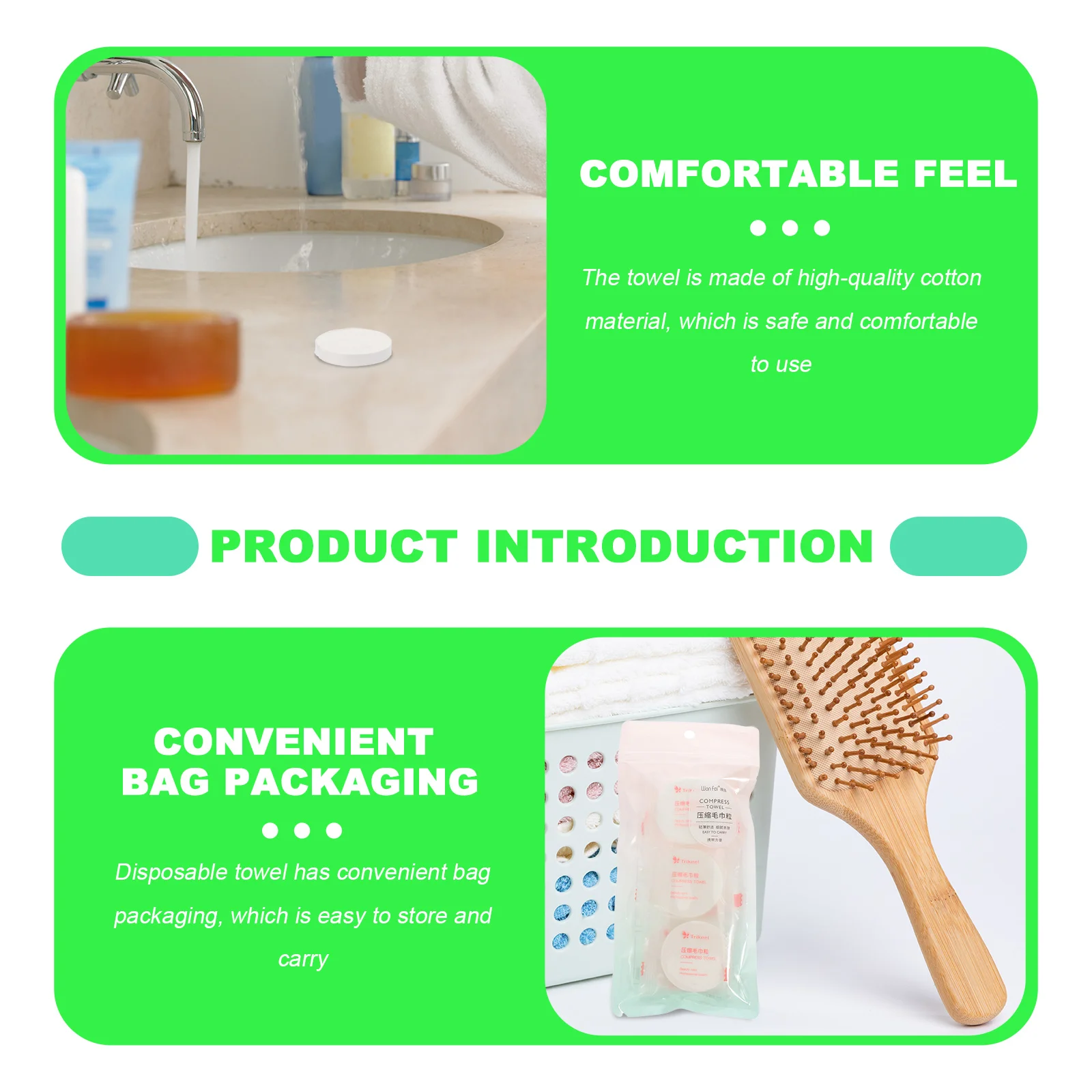 12 ชิ้นผ้าฝ้ายผ้าขนหนูบีบอัดทิ้งเดินทางทําความสะอาดดูดซับความงามโรงแรมการเดินทางที่มีประโยชน์ขนาดเล็กกลางแจ้ง