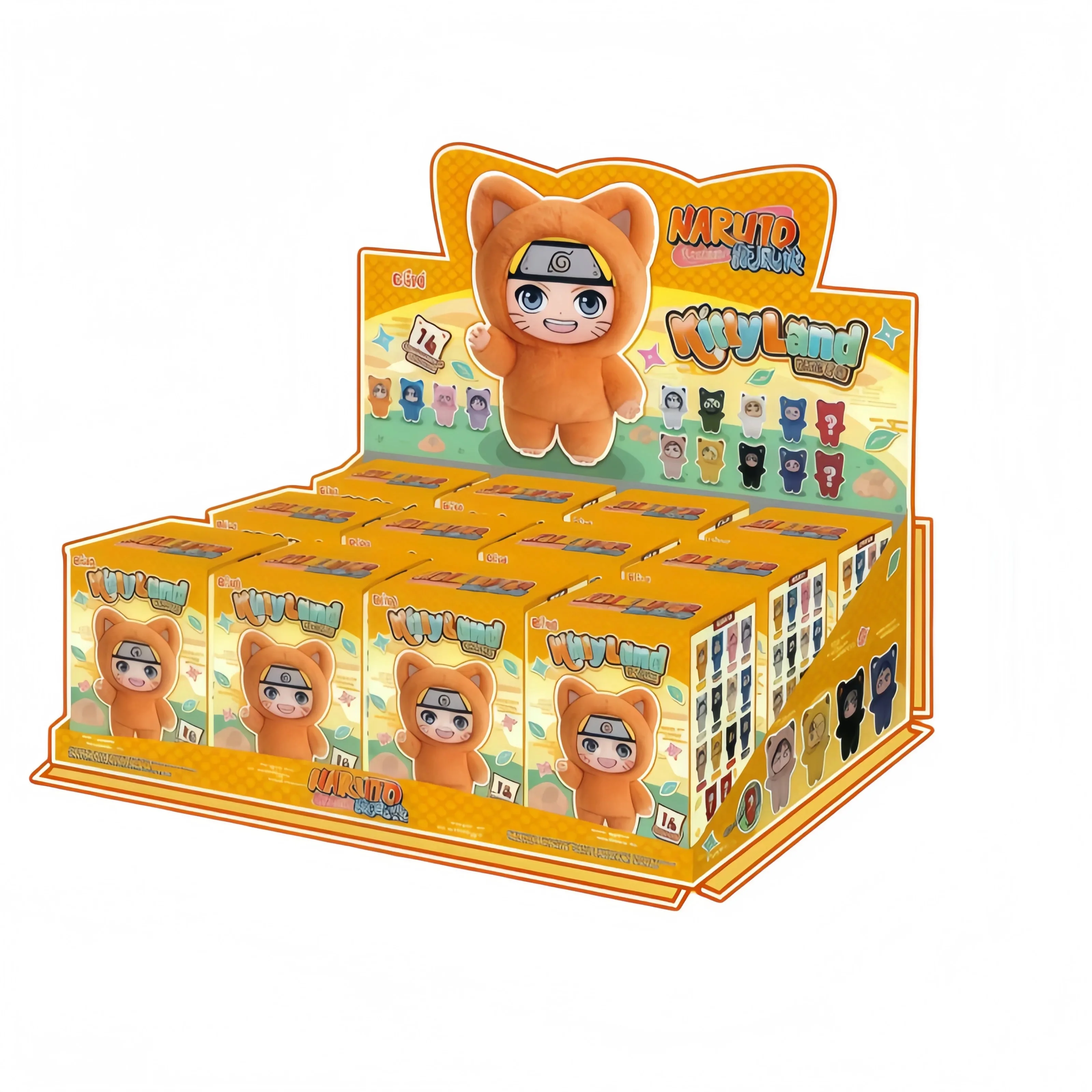 

EAKI Naruto Blind Box Cat Park Vinyl Series Third Generation Naruto Sasuke Sakura Hinata Plush Trendy Figure Play Toy