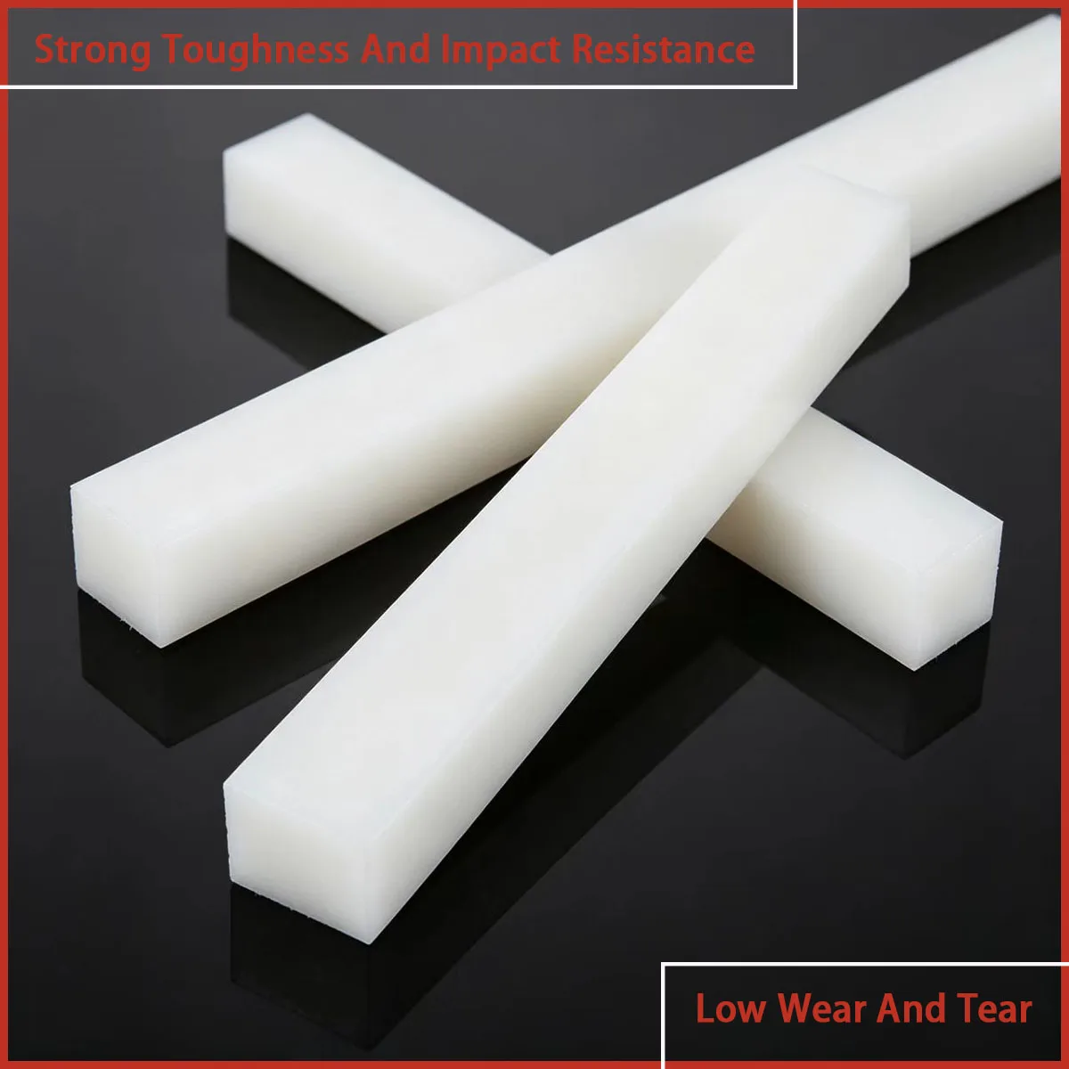 3mm-20mm thick white nylon square strip is used for tooling accessories, wear-resistant pads