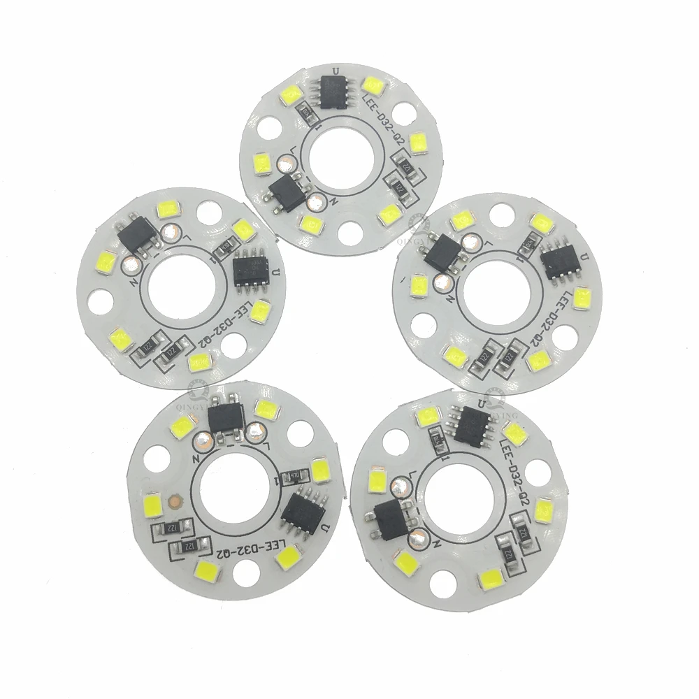 10pcs ac 220v led pcb SMD5730 3w 5w 7w 10w 12w 15w 18w 24w integrated ic driver White/ Warm White Light Source For LED Bulb