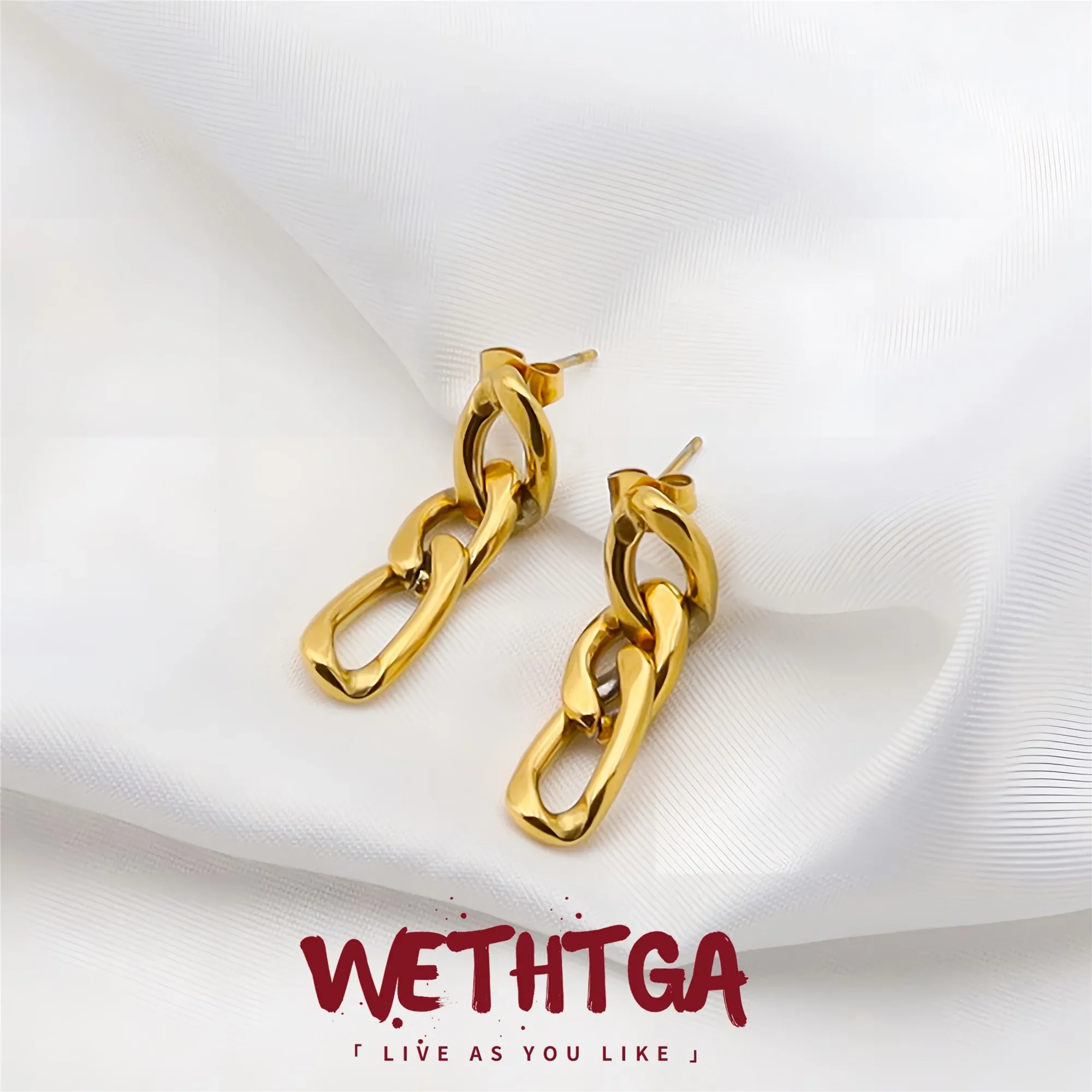 18k Golden Vintage brincos para mulheres, Ear Studs, Acessórios Piercing Orelha, Jóias Escolha, Presente Elegante, Nana, Dia das Mães, 1, 2024