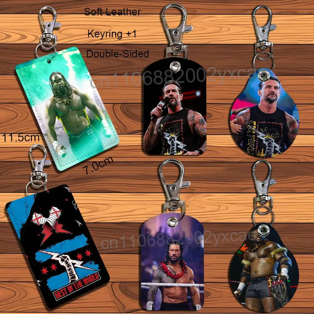 

Keychain Holder Suitable Roman Reigns The strongest CM Punk Oba Femi For Subway Bank Card Bus Card Case Badge Holder Wallet Card