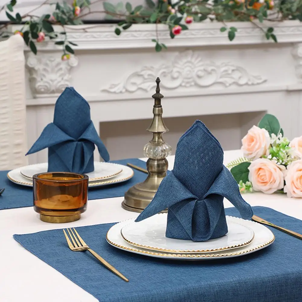 Imitation Linen Cloth Napkin, Washable Fabric Napkin, 18 X 18 Inch Square Napkin For Weddings Dinners Parties Table Decor