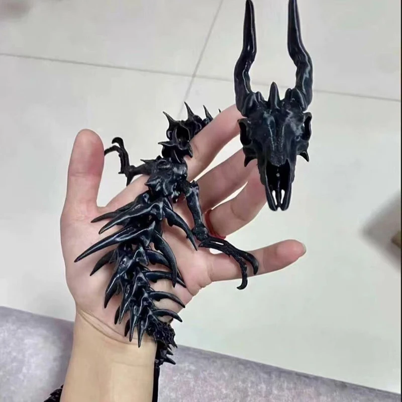 3D Printed Bone Dragon Ornament Desktop Ornament Full Body Joint Movement Home Office Craft Printed Figures Christmas Gifts