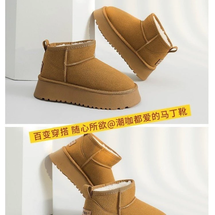 2024 New Classic Thickened Fluff Women\'s Snow Boots Comfortable Warm Ankle Boots Women Winter Ladies Shoes Chunky Botas Mujer