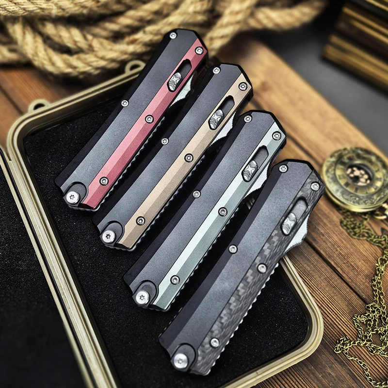 

Micro Glykon OTF Knife Tech Blade M390 Pocket Knives Blade Aluminum Alloy tactic Camping Self Defense Utility EDC Tools