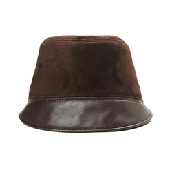 Genuine Leather Fishing Cap Brand Casual Bucket Hat Out Sun Protection Bonnie Hat Male Camping Borras For Women Men