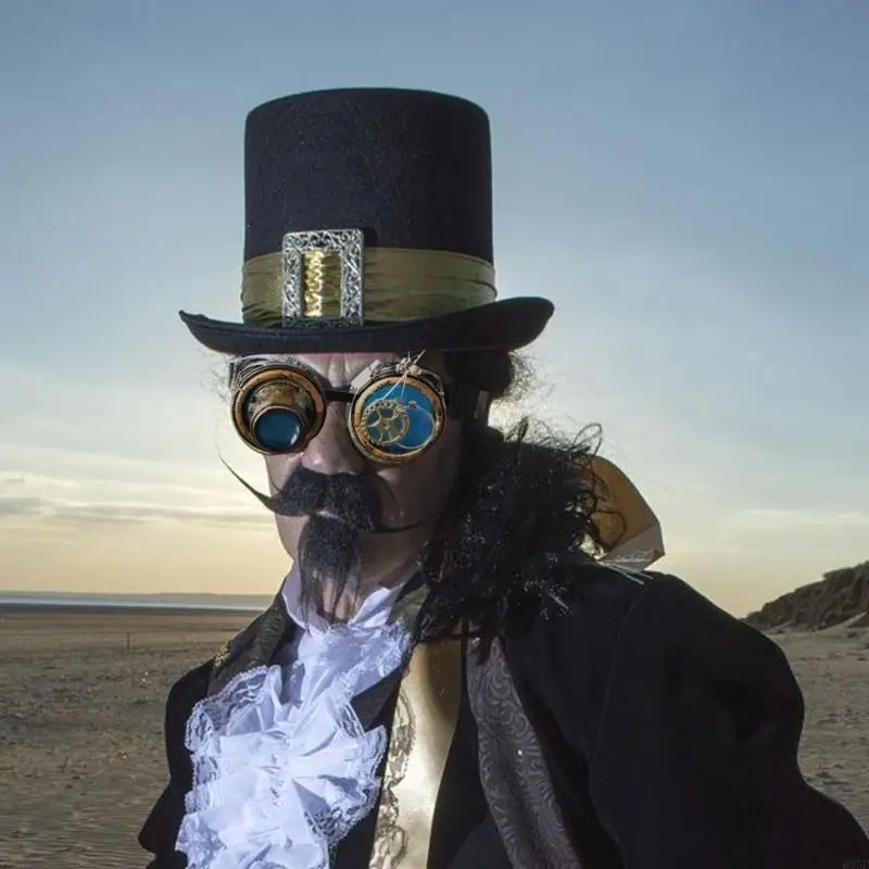 B95f vintage óculos steampunk óculos goth cosplay óculos alça ajustável para mulheres homens halloween cosplay festa