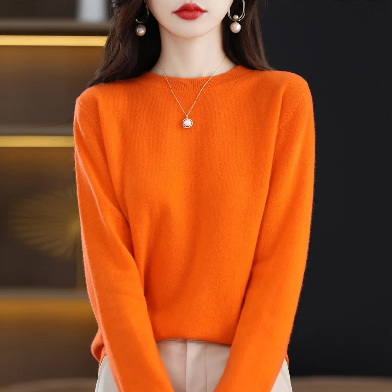 MODERN NEW SAGA Women Sweater 100% Wool Winter Knit Pullover Autumn Jumper Female Cashmere Sweaters Knit Top Long Sleeve O-neck