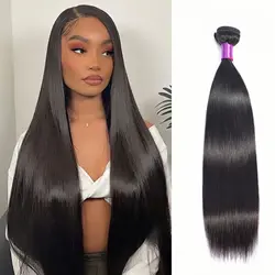 Beauty Grace Straight Original Human Hair Bundles 30 32 Inches Brazilian Hair Weave Bundles Human Real Natural Hair Extensions