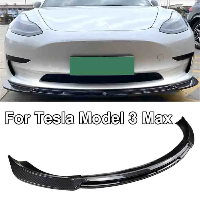 

GLOSS BLACK For Tesla Model 3 Max Lower Front Bumper Chin Lip Kit Spoiler Splitter Bumper Canard Lip Splitter Auto Accessories