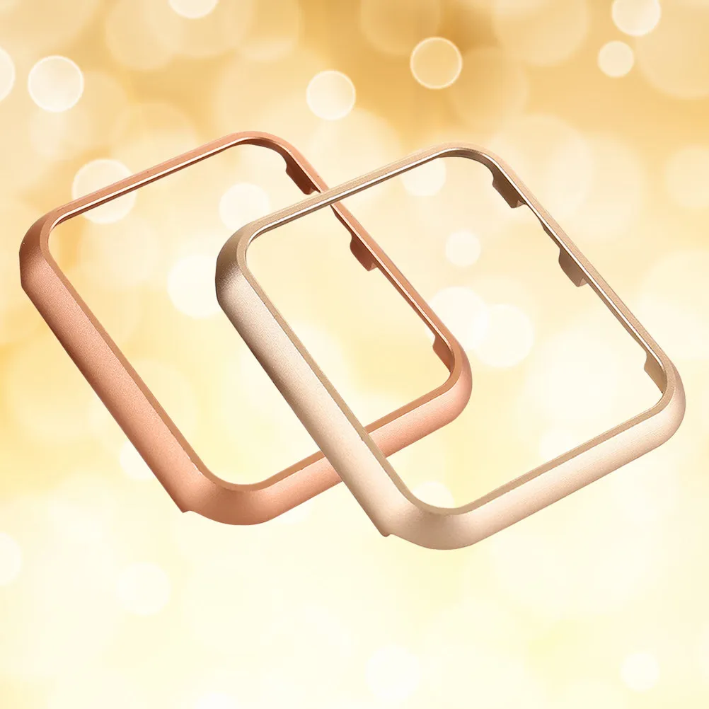 

2 шт., 44 мм, 4 защитных чехла, металлический корпус для часов, устойчивый к царапинам и падениям, модный, с точными вырезами, золотисто-розовый цвет